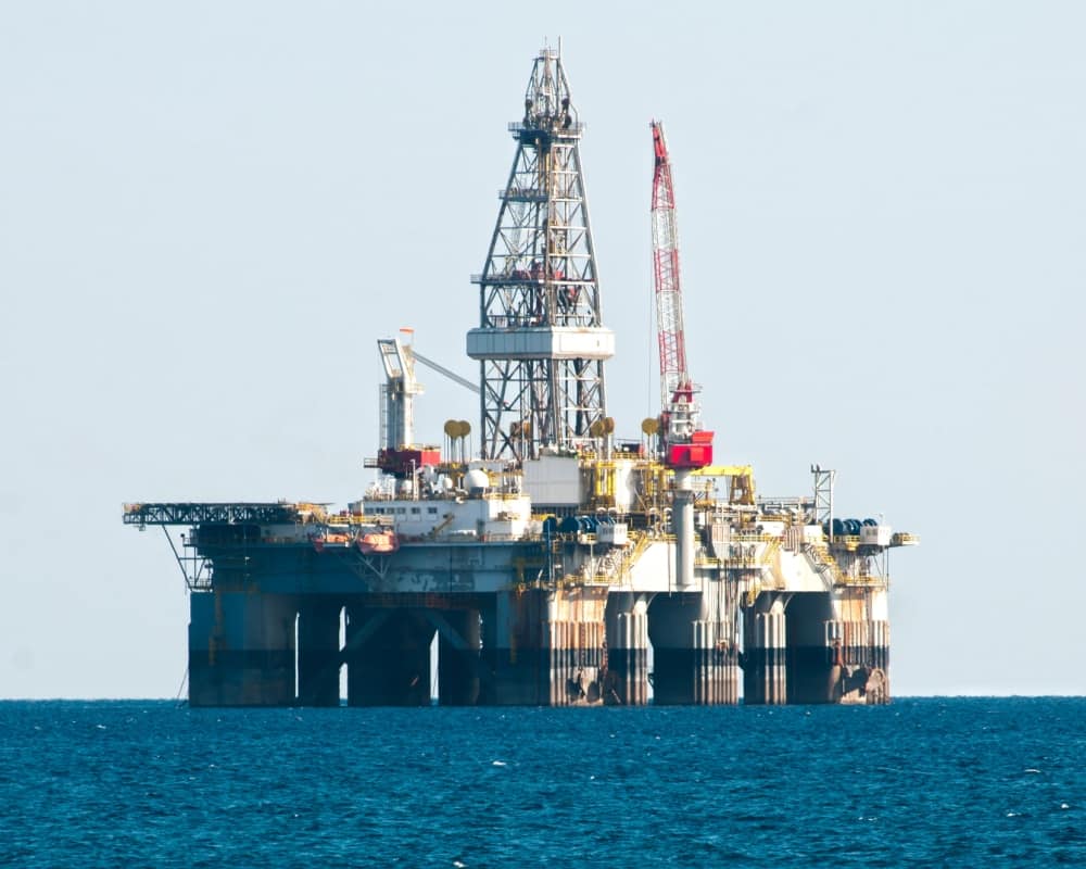 Oil Rig Drilling Platform in mediterranean sea