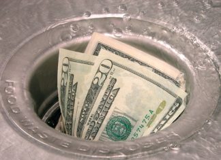 money down the drain