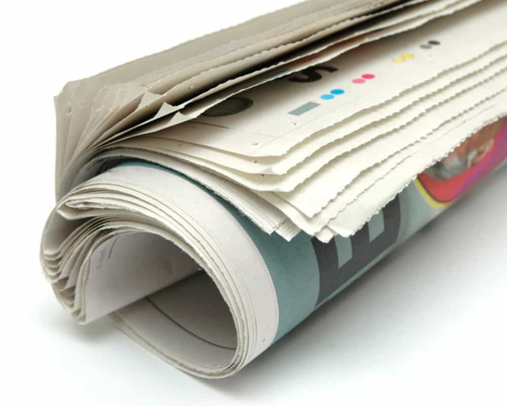 newspaper rolled