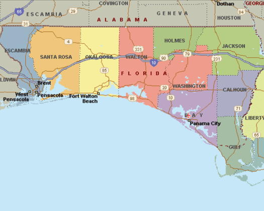 florida panhandle countie 525x420png